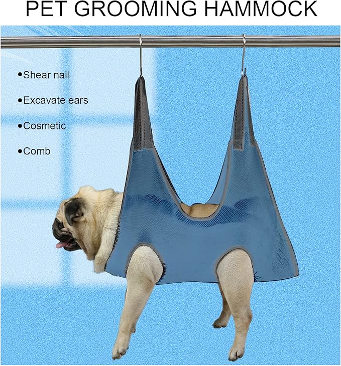 Pssopp Pet Grooming Hammock,Comfortable and Easy Cleaning Dog Grooming Hammock Professional Design Safety Assurance Dog Hammock for Bathing Washing Trimming Nail (M Length 92 Width 52cm)
