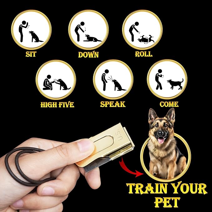 Mythrojan Brass and Steel Pet Training Clicker Puppy Dog Training Cricket Clicker U.S. Engraved Military Gear Metal Clicker (Clicker Pack of 2Pcs)
