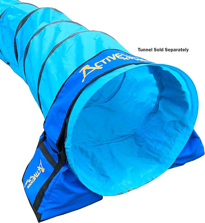 ActiveDogs Agility Tunnel No-Slip Sand Bags - Non-Constricting Saddlebags for Stabilizing Dog Agility Tunnel Equipment Indoor or Outdoor (Sandbag System Only)