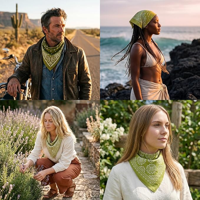 The Peacock Crew Premium Soft Cotton Bandanas Pack for Men and Women Paisley 22 x 22 inches