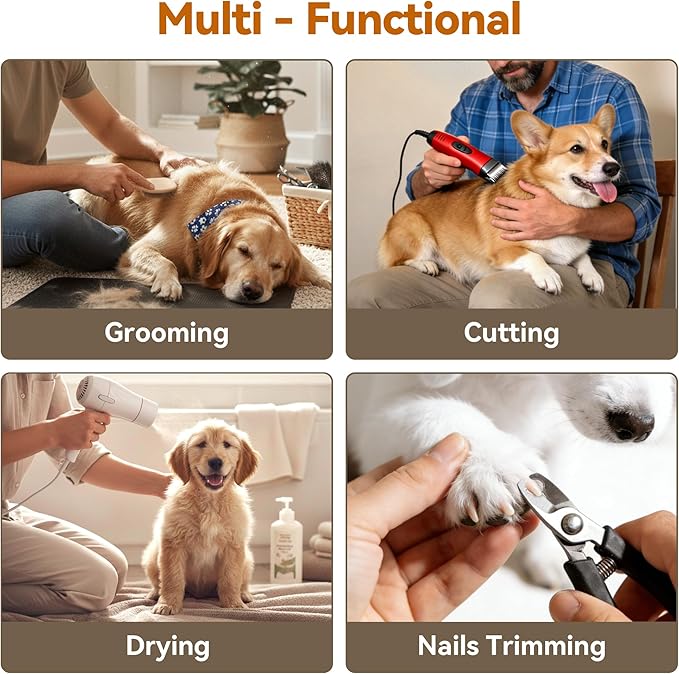 Dog Grooming Arm for Table, L Size, Adjustable 42" Height & 31"–43" Width, H-Shape Stable Grooming Stand, Clamp Fits up to 2.76", with Hammock & 2 Nooses for Home Grooming & Nail Trimming