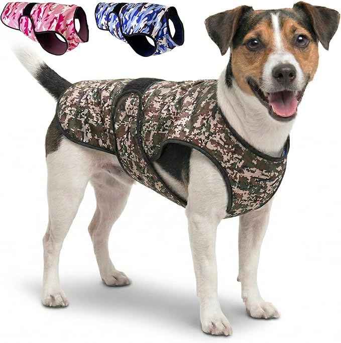 Dog Cooling Vest - 2-Layer Cooling with Soft Microfiber Fabric - Lightweight, Adjustable and Comfortable - UV Protection for Small to Large Dogs - Relief in Hot Weather (Green, Small)