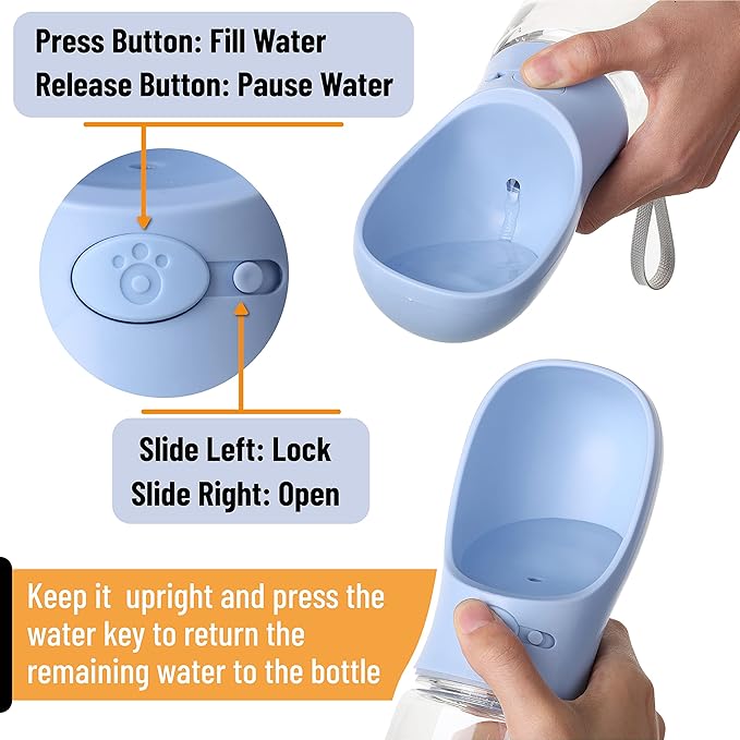 Mr. Pen- Portable Dog Water Bottle, 19 oz, Large, Leak Proof Puppy Water Dispenser with Drinking Feeder for Pets, Outdoor Walking, Hiking, Travel, Not Dishwasher Safe