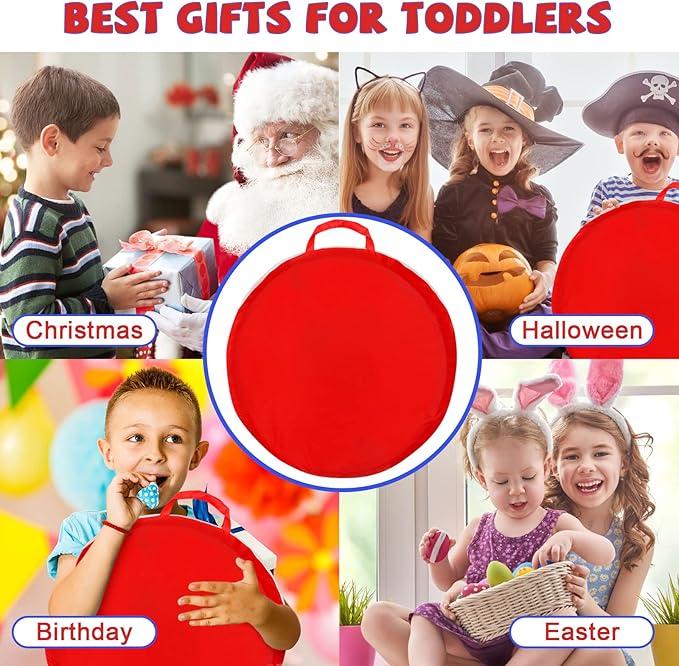 Kids Play Tunnel for Toddlers 1-3, 6 Foot Baby with 2 Mesh Sides Pop Up Crawling Toys 1 3 4 Year Old Girl Boy Birthday Gift, Indoor Outdoor Toddler Children or Dog