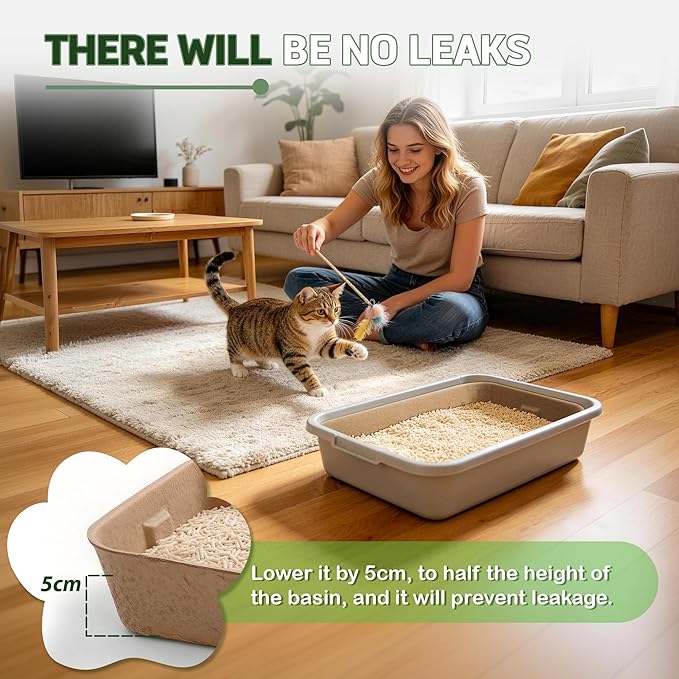 Disposable Litter Boxes for Cats 8-Pack Extra Thick & Sturdy Box Eco-Friendly Cat Travel Cardboard Portable Kitty Litterbox Jumbo Litter Pans for Kitten Leakproof Sustainable for Indoor Outdoor Use