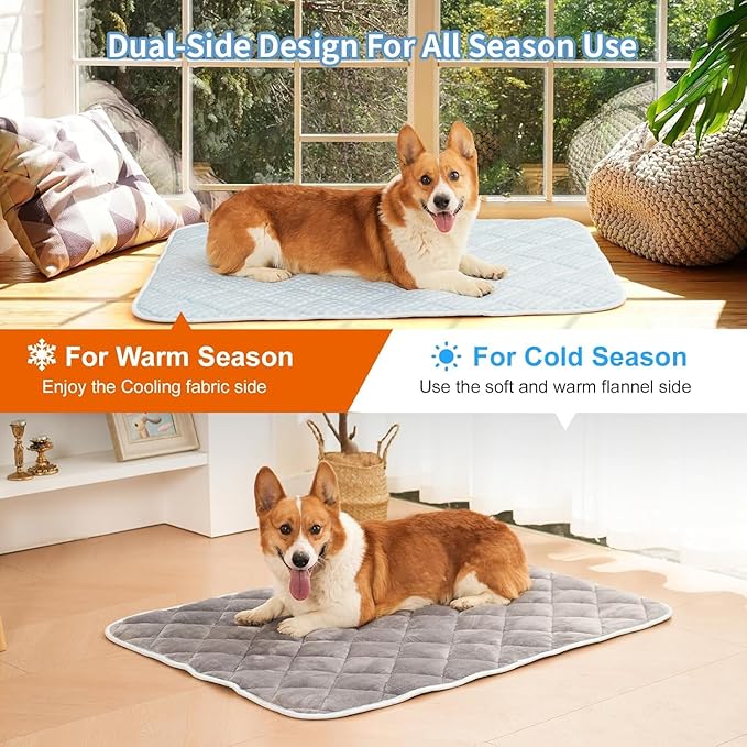 Dog Cooling Mat,Cooling Mat for Dogs, 44"x32" Cats Cooler Pad, Premium Pets Cool Bed for Crate Kennel, Indoor Cats Cool Sleeping Bed, Q-MAX >0.45, (X-Large) (XL - 44 x 32 Inch)