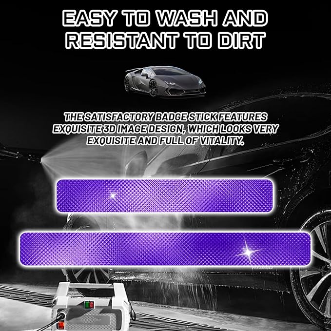 Purple Door Sill Guard Protector, 4PCS 3D Carbon Fiber Anti-Scratch Door Entry Edge Bumper Sill Scuff Plate Trim, Front/Rear Door Threshold Protector Cover Sticker Strips