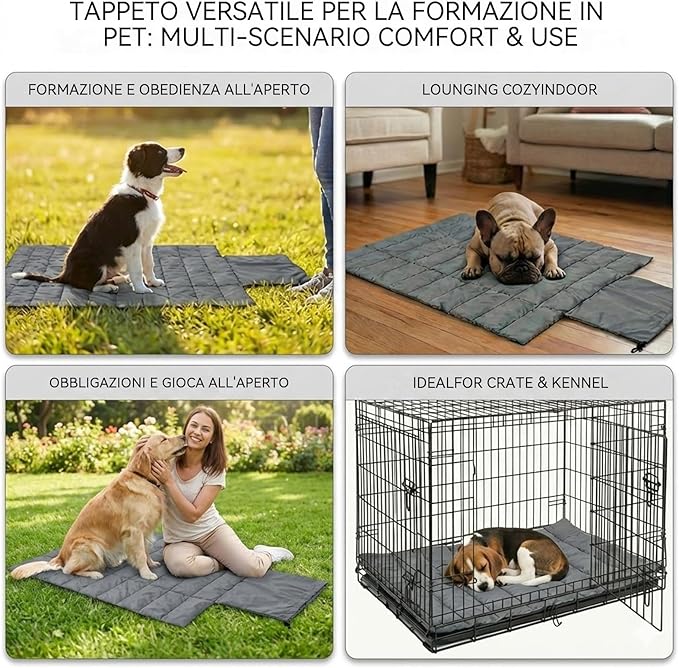 Portable Dog Crate Pad, Water-Resistant Foldable Pet Sleeping Mat, Cool Touch Summer Dog Bed for Outdoor Travel Camping & Indoor Use, Washable Black Kennel Pad (39"x28")(Black