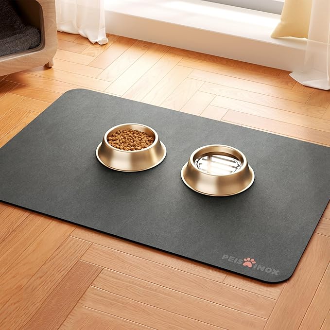 PEISAINOX Cat Dog Food Mat, Rapid Water Absorption Dog Mat for Food and Water,100% Waterproof Cat Dog Bowl Mat, Pet Food Mat for Messy Drinkers to Protect Floors, Pet Accessories Supplies