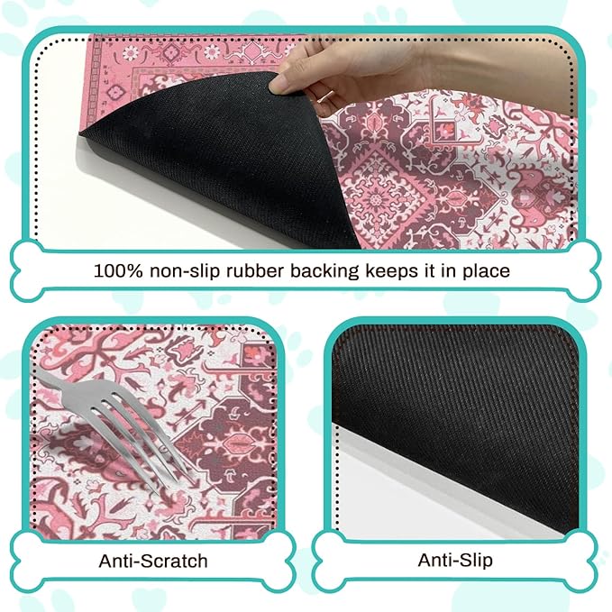 Pet Feeding Mat for Floors Waterproof Dog Mat for Food and Water Absorbent Quick Dry Non Slip mat for Cat Bowls