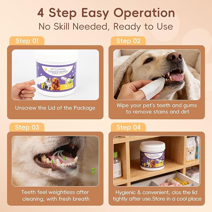 Dog Eye Wipes, 120 Count Cat Eyes Cleaning Wipes Gentle Pet Tear Stain Remover, Hypoallergenic Puppy Dogs Eye Wash Cleaner for Debris Discharge Mucus, Aloe Chamomile Pets Wipe Pads