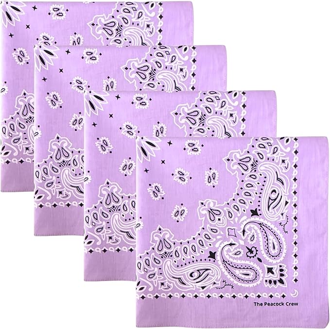 The Peacock Crew Premium Soft Cotton Bandanas Pack for Men and Women Paisley 22 x 22 inches