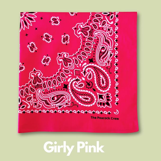 The Peacock Crew Premium Soft Cotton Bandanas Pack for Men and Women Paisley 22 x 22 inches