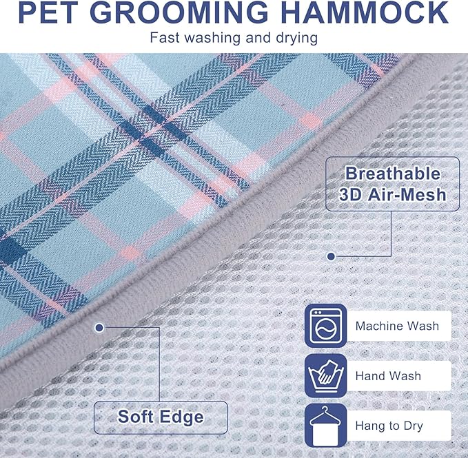 BEAUTYZOO Dog Grooming Hammock for Large Dogs, 11-15" Leg Spacing Up to 60lbs, Thick Breathable Dog Sling for Nail Trimming, Anti-Escape Harness Wide Neck Support, Grooming Sling for Dogs Cats