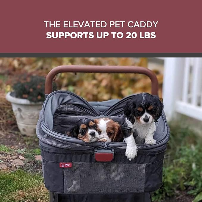 Wadabuggy Foldable Pet Caddy - Collapsible, Attachable & Removable Pet Carrier for Beach and Shopping Carts - Travel with Small & Medium Size Pets, Cats & Dogs (Cart Not Included)