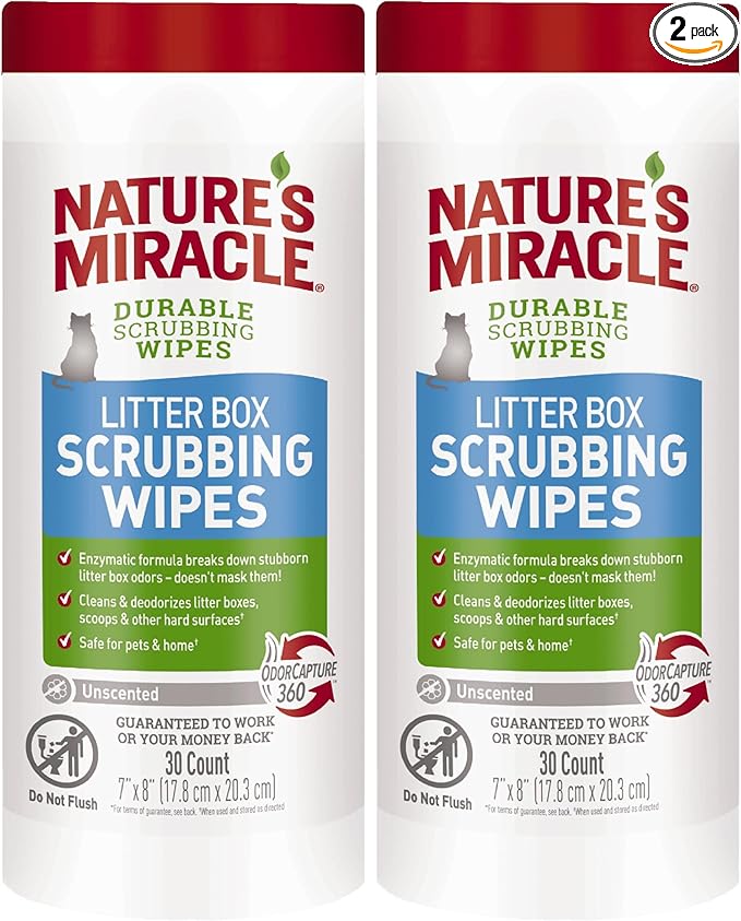 Nature’s Miracle Litter Box Scrubbing Wipes 30Ct (Pack of 2)