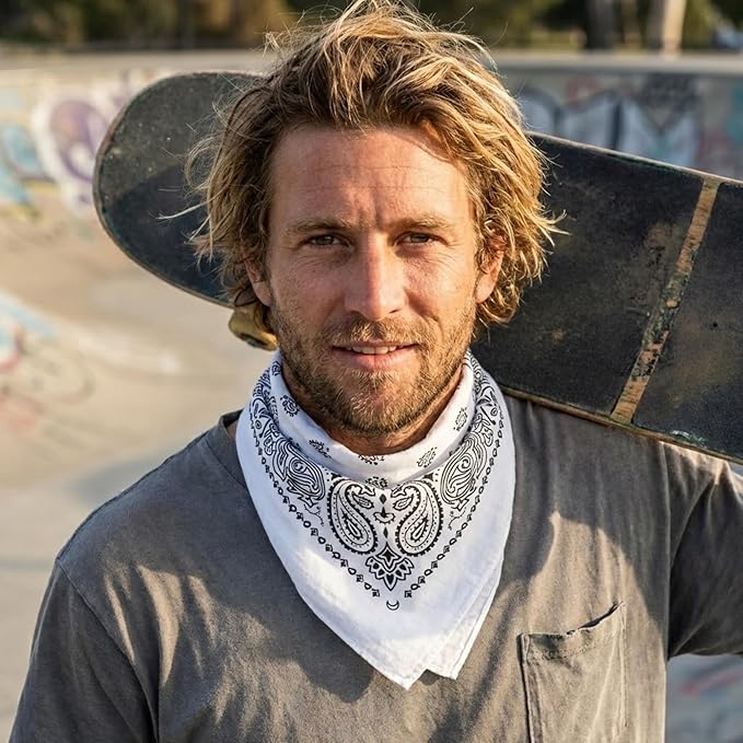 The Peacock Crew Premium Soft Cotton Bandanas Pack for Men and Women Paisley 22 x 22 inches