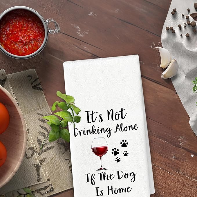 Funny Dog Kitchen Towels - Dog Lovers Gifts for Women, Bar & Dish Towels, Kitchen Decor, Wine Towels 16x24