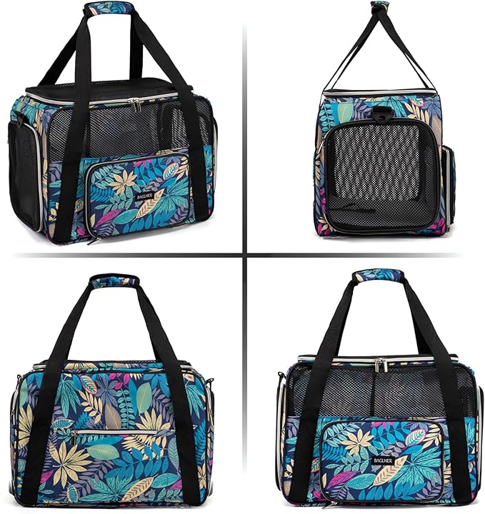 BAGLHER Pet Travel Carrier for Small Medium Cats & Dogs, Airline Approved Soft Sided