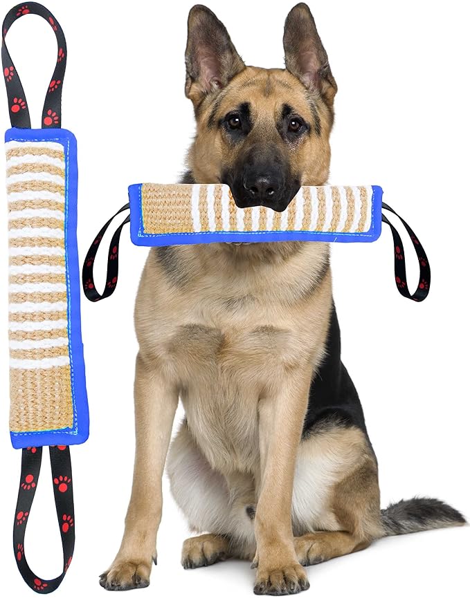 Clysoru Dog Tug Toy Tough Jute Bite Pillow Lasting Training Equipment Puppy to Large Dogs Interactive for Large and Small