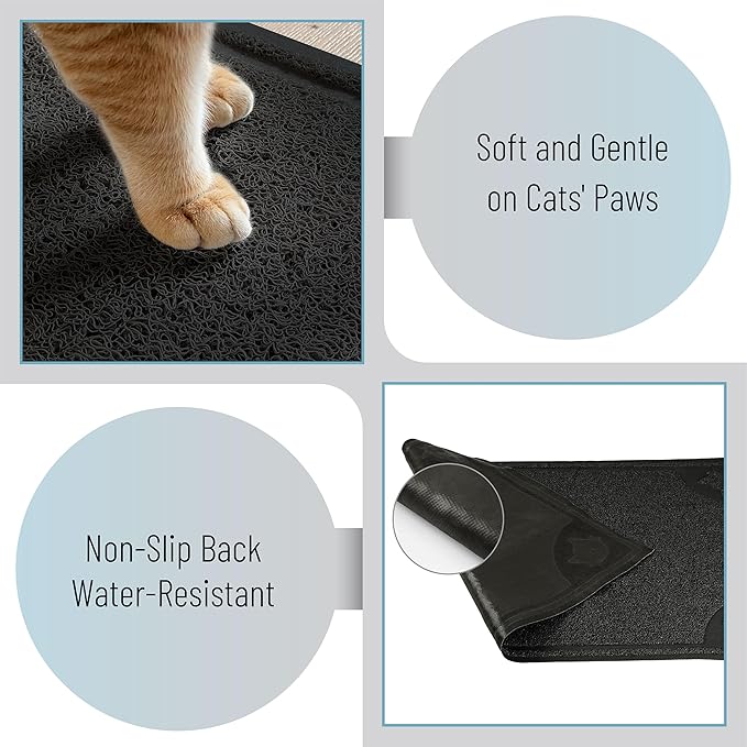 Mr. Pen- Large Cat Litter Mat, 23”x 35”, Black Cat Litter Box Mat, Cat Litter Mat Litter Trapping Mat, Cat Mats for Litter Large, Litter Mat for Litter Box, Large Litter Mat