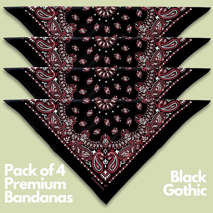 The Peacock Crew Premium Soft Cotton Bandanas Pack for Men and Women Paisley 22 x 22 inches