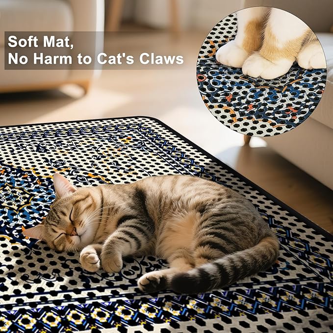 Cat Litter Mat 15"x24" Double Layer Waterproof Litter Box Mat Washable Litter Trapping Mat