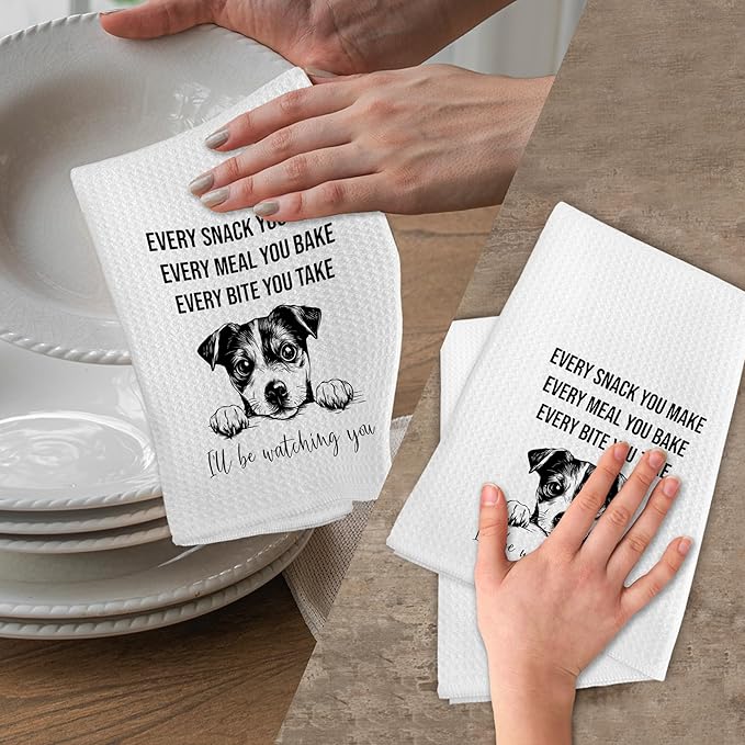 Jack Russell Terrier Dog Kitchen Towels, Jack Russell Terrier Gifts for Women Men Owners, Funny Dogs Themed Hand Towels, Dog Lover Gifts Hand Dish Tea Towel for Kitchen Decor, 16x24 Inch
