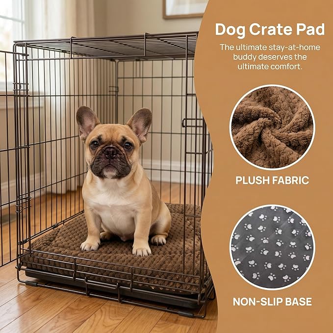 Dog Bed Mat - Durable & Cute Crate Dog Beds for Small Dogs & Cats, Comfortable Kennel Pad for Home, Crate & Travel