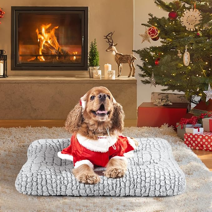 Dog Bed Crate Pad Plush Dog Crate Mat for Small Medium Large Dogs Soft Dog Bed Anti Slip Fulffy Comfy Kennel Pad