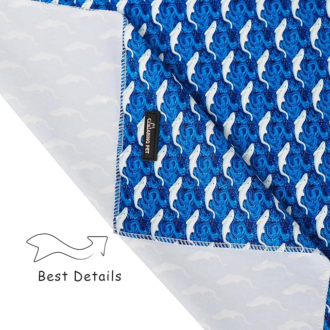 ARING PET Summer Dog Bandanas, Cute Blue White Whale Ocean Themed Pet Scarf Triangle Bib for Small Medium Large Boy Girl Dogs Cats, Puppy Kerchief for Beach Trips Daily Walks Outings Photoshoots-S