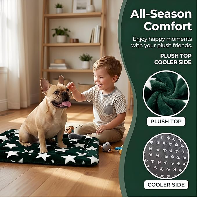 Dog Bed Mat - Soft Crate Pad for Kennel, Durable Pet Bed for Small Dogs & Cats - Comfort Support for Pet Crate, Cage, House