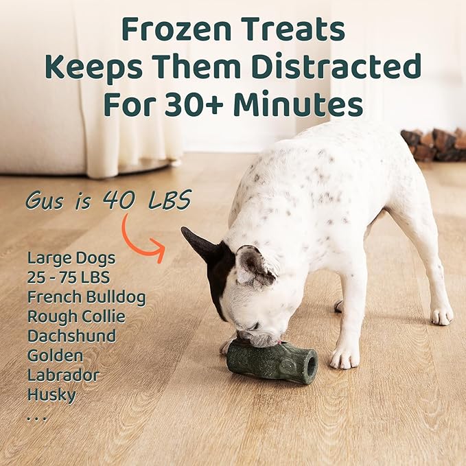 MENGJINGO 2-Pack Long-Lasting Interactive Dog Toys and Silicone Frozen Treat Tray - Keep Your Puppy Busy, Safe for Aggressive Chewers, Enrichment Toy for Medium & Large Dogs 25-75 lbs