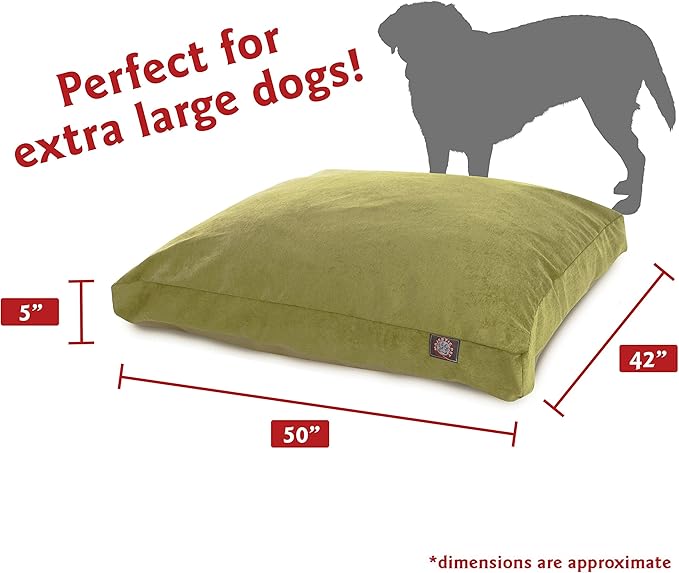 Majestic Pet Villa Rectangle Dog Bed Washable – Non Slip Comfy Pet Bed – Crate Bed with Removable Washable Cover – Kennel Bed for Sleeping, Polyester Fiber, X-Large, Apple