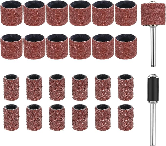 26 Pack Nail Grinder for Dogs Replacement Kit Pet Nail Grinder Replacement Kit with Grit Sanding Bands Pet Smoother Claw Care Dog Claw Grooming Supplies(80#/120#)