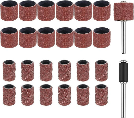 26 Pack Nail Grinder for Dogs Replacement Kit Pet Nail Grinder Replacement Kit with Grit Sanding Bands Pet Smoother Claw Care Dog Claw Grooming Supplies(80#/120#)