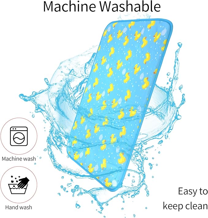 DELIFUR Cat Cooling Mat- Pet Cooling Mat Outdoor for Dogs Self Cooling Pad for Kitten Cat Puppy Machine Washable (Small, Blue Duck)