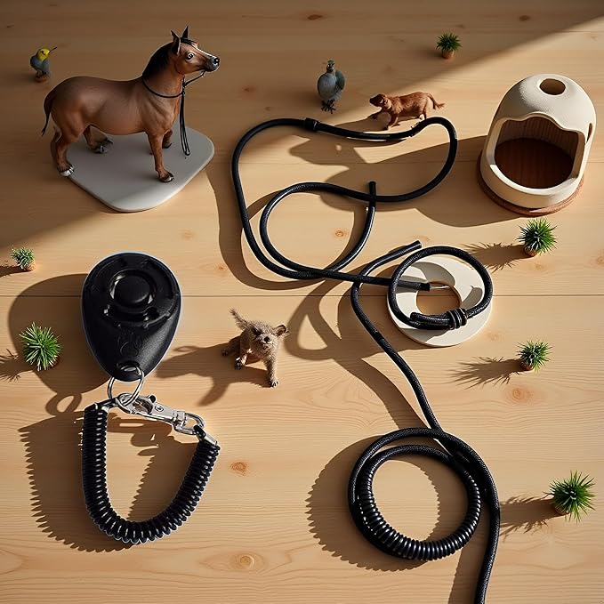 Jowxsx Black Dog Training Clicker with Wrist Strap Resistant Lightweight Pet Training Clicker for Cats Puppy Birds Horses Perfect for Behavioral Training Training Clickers