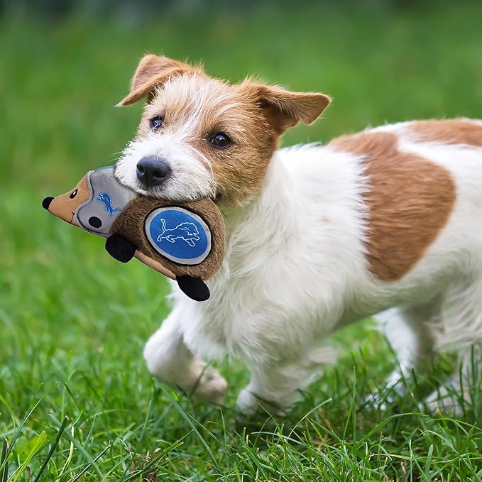 NFL Detroit Lions Plush Hedgehog Toy for Dogs & Cats, Cool Soft Pet Toy for Fun and Interactive Play, Dog Chew Toy with Squeaker, Licensed Hot Pet Toy