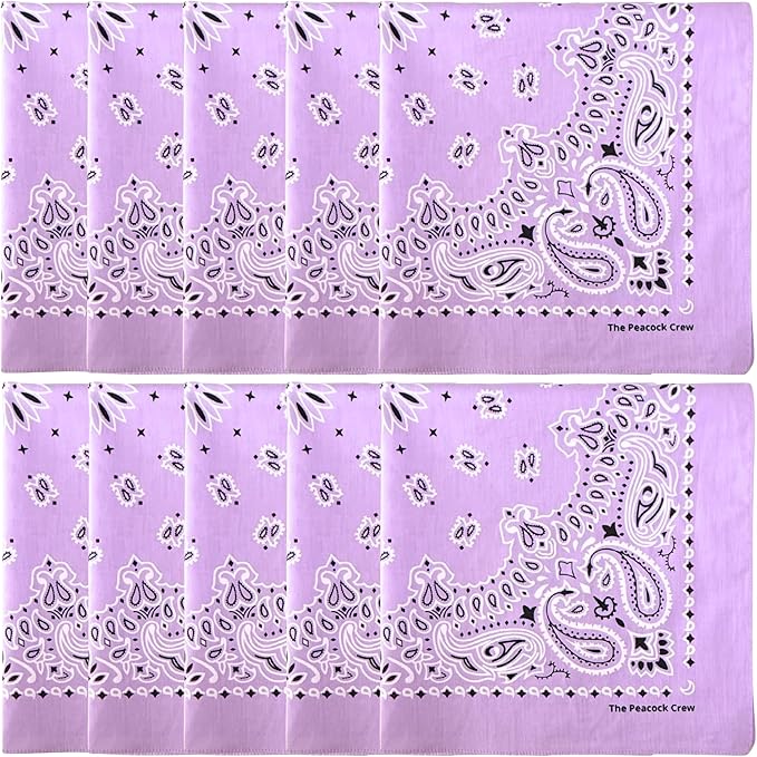The Peacock Crew Premium Soft Cotton Bandanas Pack for Men and Women Paisley 22 x 22 inches