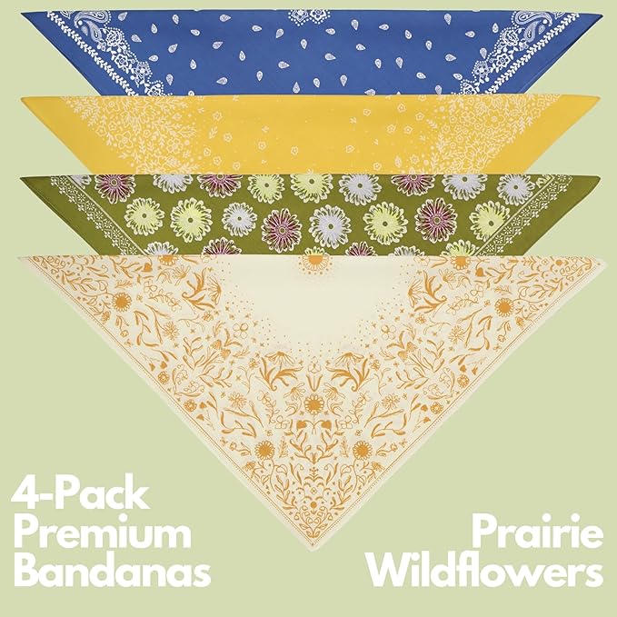 The Peacock Crew Premium Soft Cotton Bandanas Pack for Men and Women Paisley 22 x 22 inches