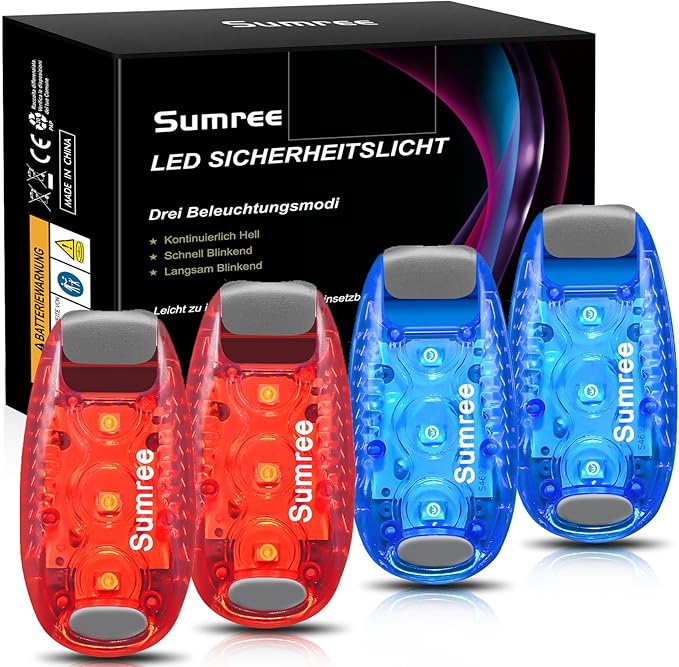 LED Safety Lights(4 Pack).Clip On Strobe&Running Lights.High Visibility Accessories Gear for Your Reflective,Bicycle etc.for Runners, Bike, Walking,Dog Collar, Stroller