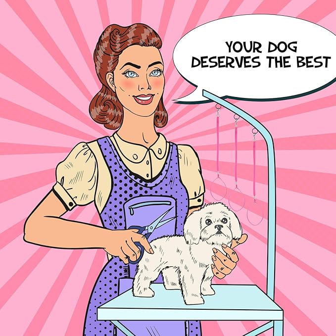 9 Pieces Pet Grooming Loops Nylon Restraint Noose Adjustable Fixed Dog Cat Safety Rope for Pet Grooming Table Bathtub (Pink)
