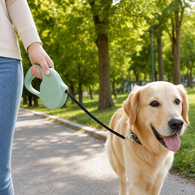 Retractable Dog Leash for Small/Medium Dogs, Cats & Puppies – Black Flexi Walking Lead with Correa para Perros(Green-Small)