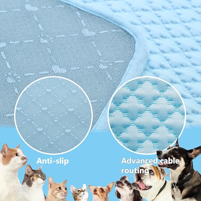 SOMOYA Cooling Mat for Dogs (Q-Max>0.45) Pet Cooling Pads Blanket Sleeping Kennel Mat,Washable Ice Silk Sleep Mat Pad Breathable for Large Dogs Cats Medium