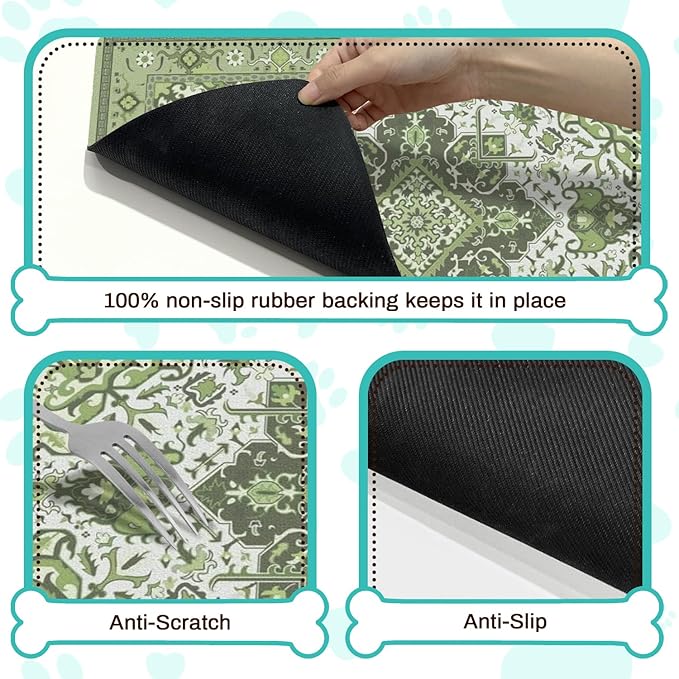 Pet Feeding Mat for Floors Waterproof Dog Mat for Food and Water Absorbent Quick Dry Non Slip mat for Cat Bowls