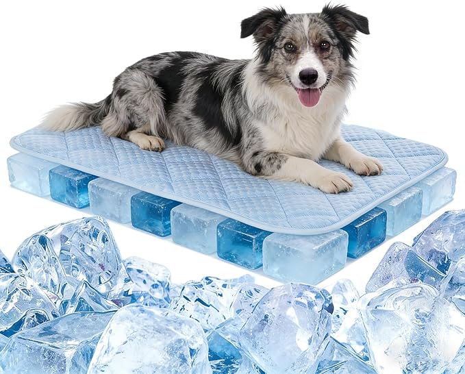 Dog Cooling Mat,Cooling Mat for Dogs, 51"x38" Cats Cooler Pad, Premium Pets Cool Bed for Crate Kennel, Indoor Cats Cool Sleeping Bed, Q-MAX >0.45, (XXL-Large - 51 x 38 Inch)