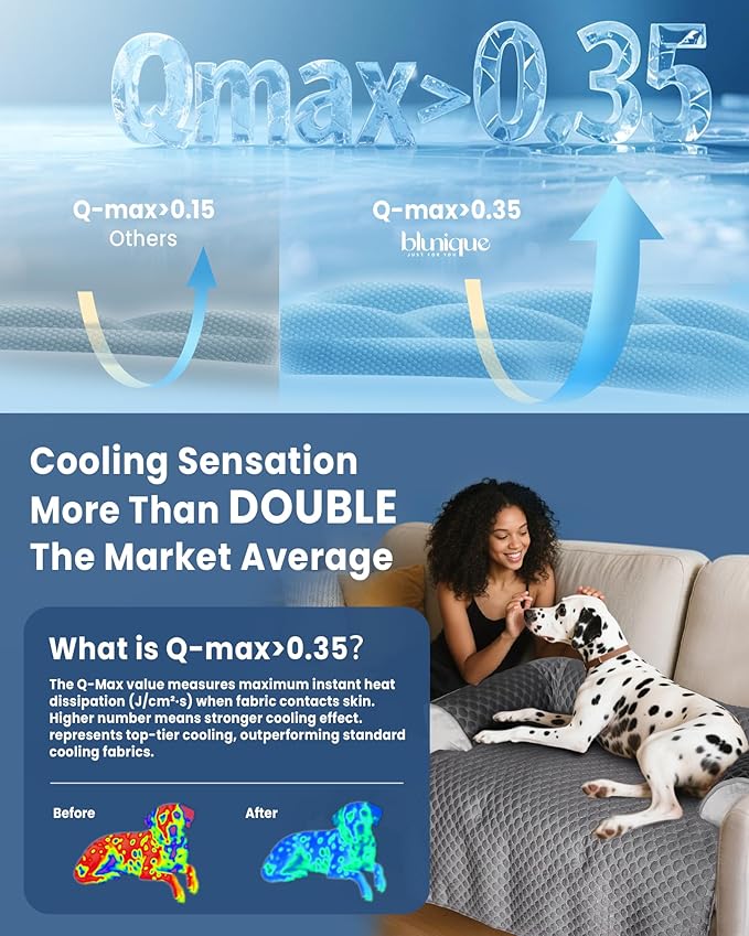 Dog Cooling Mat Large Sized Cooling Dog Beds for Couch with Sides, Self Cooling Orthopedic Pet Bed with Removable Washable Cover for Sofa Floor Car, Durable & Non-Gel, 45 x 37 inch, Grey