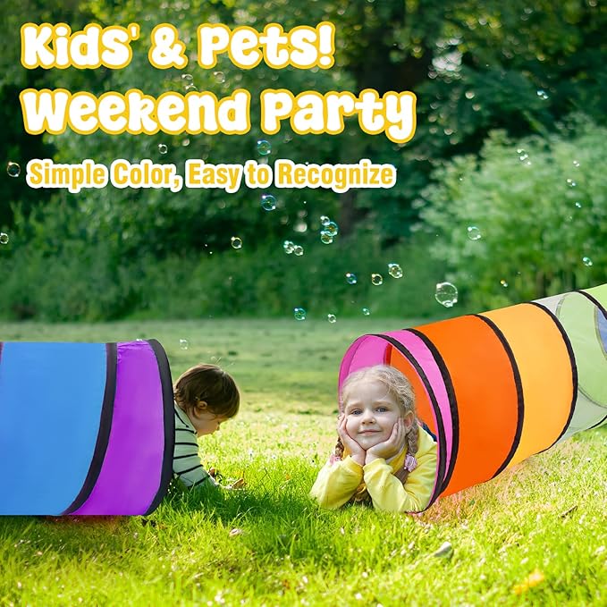 Kids Play Tunnel for Toddlers,Pop Up Crawl Through Tunnel Play Tent for Baby Infant Children or Pet,Indoor & Outdoor Toys for Boy and Girl Backyard Playset