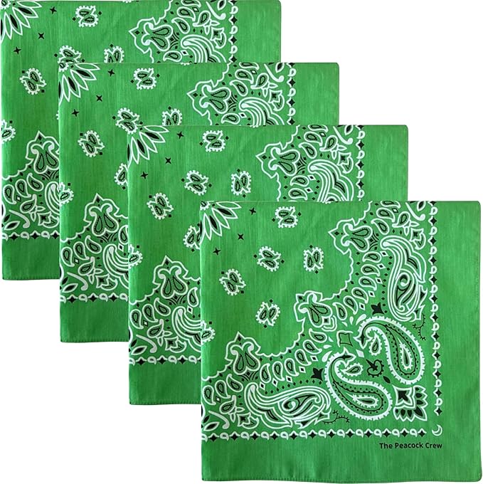 The Peacock Crew Premium Soft Cotton Bandanas Pack for Men and Women Paisley 22 x 22 inches